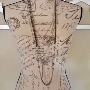 Beautiful Necklace Bundle of 3 Crystals Pearls Pendant Very Vintage